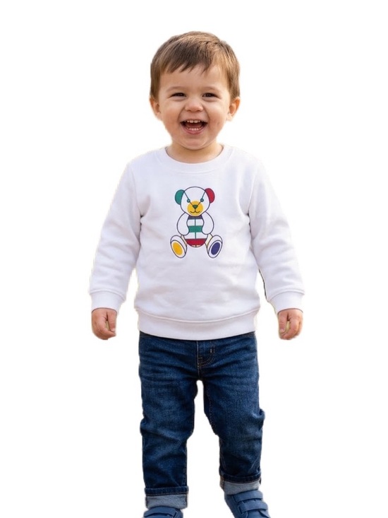 Hudson's Bay Company Other - Stripes HBC Famous Bear on White Fleece Sweatshirt Size 18-24 Mo